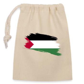 PALESTINE IN OUR HEART - Closable cotton gift bag (14x20cm) - nature - Front