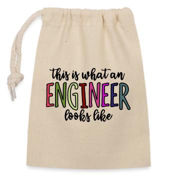 this is what an engineer looks like - Closable cotton gift bag (14x20cm) - nature - Front