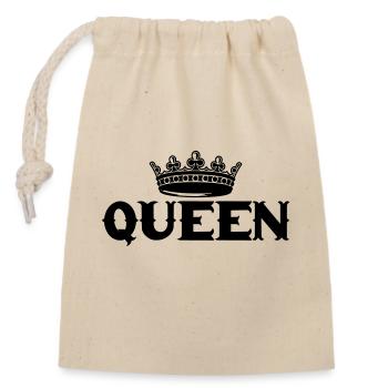 queen - Closable cotton gift bag (14x20cm) - nature - Front