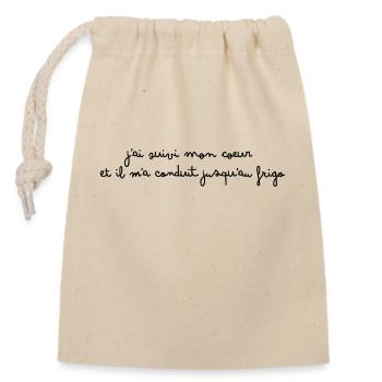 manger - Sac cadeau en coton avec cordon (14 x 20 cm) - nature - Devant