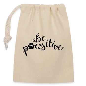 Soyez pawsitve - Sac cadeau en coton avec cordon (14 x 20 cm) - nature - Devant