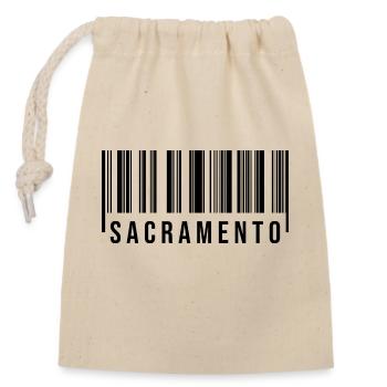 Code-barres de Sacramento - Sac cadeau en coton avec cordon (14 x 20 cm) - nature - Devant
