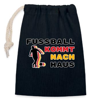 EM2024 Fußball Fußball kommt nach Haus Deutschland - Verschließbarer Geschenkbeutel aus Baumwolle (14x20cm) - Navy - Vorne