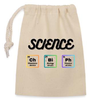 Science Wissenschaft - Verschließbarer Geschenkbeutel aus Baumwolle (14x20cm) - Natur - Vorne