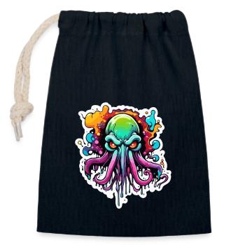 Cthulhu / Demon / Fantasie / Horror / tentakelig - Verschließbarer Geschenkbeutel aus Baumwolle (14x20cm) - Navy - Vorne