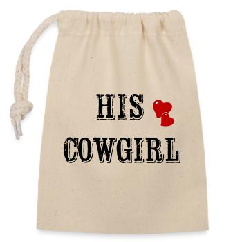 Cowboy, Valentinstag, Partnerlook, passendes Paar - Verschließbarer Geschenkbeutel aus Baumwolle (14x20cm) - Natur - Vorne