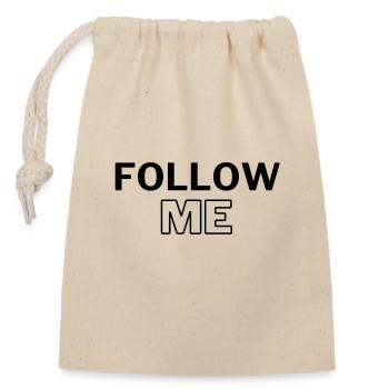 Follow Me - Closable cotton gift bag (14x20cm) - nature - Front