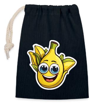 Fruits / Banane / Exotique / Tropical / Sucré / Fruit - Sac cadeau en coton avec cordon (14 x 20 cm) - bleu marine - Devant