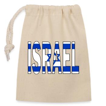 Israël aux couleurs nationales - Sac cadeau en coton avec cordon (14 x 20 cm) - nature - Devant