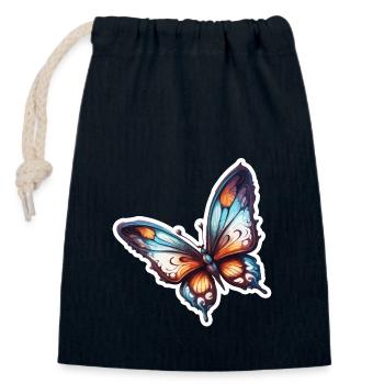 Butterfly / Animal / Insect / Flying / Summer - Closable cotton gift bag (14x20cm) - navy - Front
