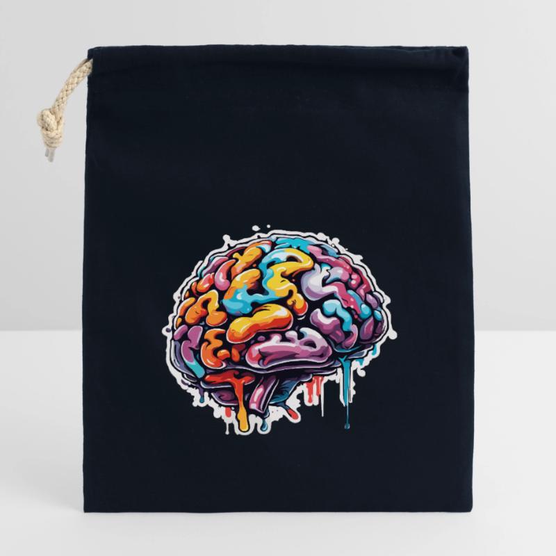 Brain / Knowledge / Intelligence / Smart / Thinking Closable cotton gift bag (14x20cm)