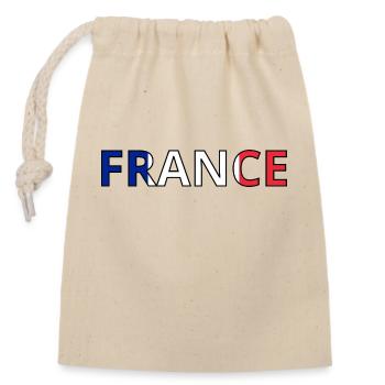 Drapeau France - Sac cadeau en coton avec cordon (14 x 20 cm) - nature - Devant
