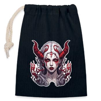 diabolical woman / blood / gothic / heavy metal - Closable cotton gift bag (14x20cm) - navy - Front