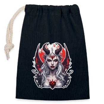 diabolical woman / blood / gothic / heavy metal - Closable cotton gift bag (14x20cm) - navy - Front