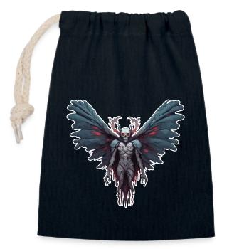 Mothman / Moth / Insect / Mythical Creature / Flutter - Closable cotton gift bag (14x20cm) - navy - Front
