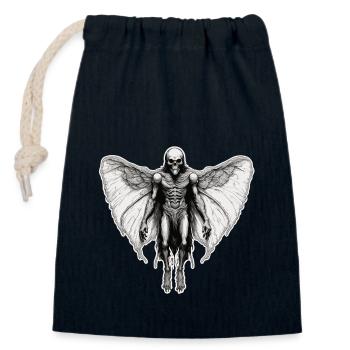 Mothman / Moth / Insect / Mythical Creature / Flutterer - Closable cotton gift bag (14x20cm) - navy - Front