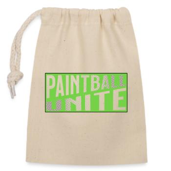Paintbal Unite split logo in green - Closable cotton gift bag (14x20cm) - nature - Front