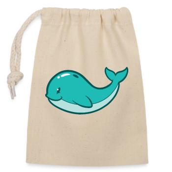 Baby Wal Fisch Meeressäuger Kinder Kleinkind - Verschließbarer Geschenkbeutel aus Baumwolle (14x20cm) - Natur - Vorne