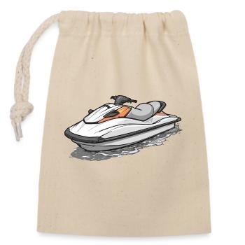 Action on the jet ski - Closable cotton gift bag (14x20cm) - nature - Front