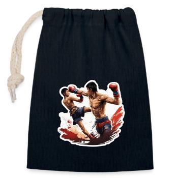 Boxer / Sport / Kampf / Arena / Boxring / Fäuste - Verschließbarer Geschenkbeutel aus Baumwolle (14x20cm) - Navy - Vorne