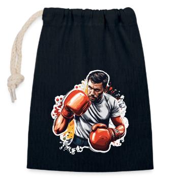 Boxer / Sport / Kampf / Arena / Boxring / Fäuste - Verschließbarer Geschenkbeutel aus Baumwolle (14x20cm) - Navy - Vorne