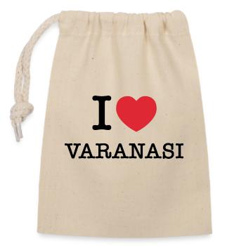 Ich liebe Varanasi | Varanasi | I Herz Varanasi - Verschließbarer Geschenkbeutel aus Baumwolle (14x20cm) - Natur - Vorne