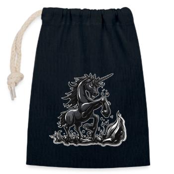 Unicorn / mythical creatures / fairy tales / magic / glitter - Closable cotton gift bag (14x20cm) - navy - Front