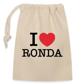 Ich liebe Ronda | Ronda | I Herz Ronda | Spanien - Verschließbarer Geschenkbeutel aus Baumwolle (14x20cm) - Natur - Vorne