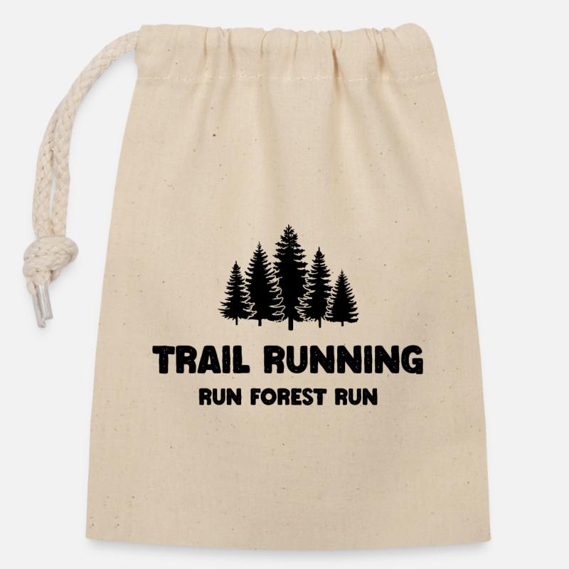 Trail Running - Run Forest Run - Closable cotton gift bag (14x20cm) - nature