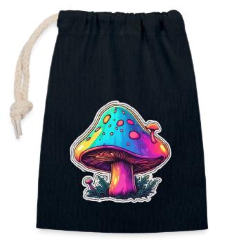 Mushroom / Mushroom / Meadow / Forest / Goa / Psy - Closable cotton gift bag (14x20cm) - navy - Front