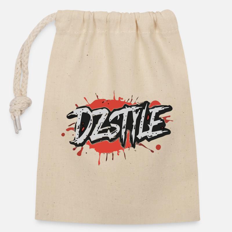 DZ Style Urbain - Graffiti Éclaboussure - Sac cadeau en coton avec cordon (14 x 20 cm) - nature