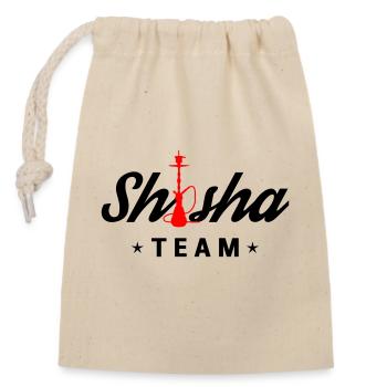 shisha team 2 - Verschließbarer Geschenkbeutel aus Baumwolle (14x20cm) - Natur - Vorne