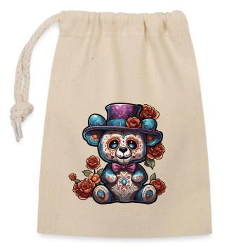 Teddybär / Kuscheltier / Stofftier / Geschenkidee - Verschließbarer Geschenkbeutel aus Baumwolle (14x20cm) - Natur - Vorne