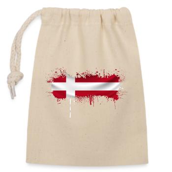Danemark Europe Drapeau danois symboles nationaux norden - Sac cadeau en coton avec cordon (14 x 20 cm) - nature - Devant