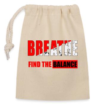 Respirez, trouvez l’équilibre - Sac cadeau en coton avec cordon (14 x 20 cm) - nature - Devant