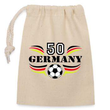 50 ans de conception d’ailes de football - Sac cadeau en coton avec cordon (14 x 20 cm) - nature - Devant