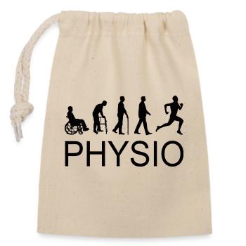 physio schwarz - Verschließbarer Geschenkbeutel aus Baumwolle (14x20cm) - Natur - Vorne
