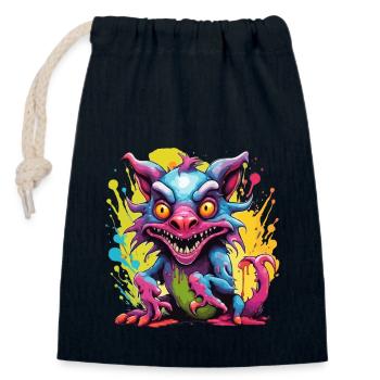 Chupacabra / Sucking Creature / Monster /Spain - Closable cotton gift bag (14x20cm) - navy - Front