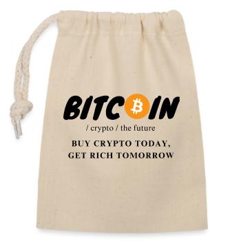 Crypto Bitcoin L’avenir - Sac cadeau en coton avec cordon (14 x 20 cm) - nature - Devant