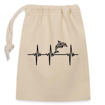 Heartbeat for jumping tribal dolphins - Closable cotton gift bag (14x20cm) - nature - Front