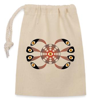 Eyes - Closable cotton gift bag (14x20cm) - nature - Front