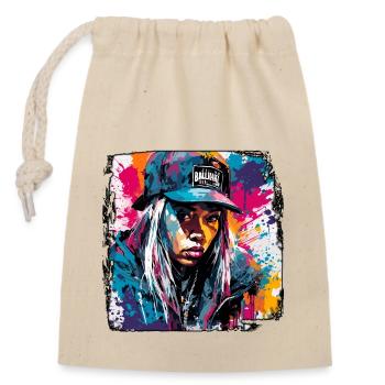 Rapper / Hip Hop / Song / Cool / Rhymes / Beat - Closable cotton gift bag (14x20cm) - nature - Front