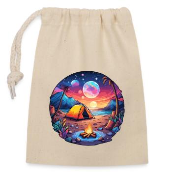 Forêt / Sauvage / Tente / Sauvage / Arbres / Vie - Sac cadeau en coton avec cordon (14 x 20 cm) - nature - Devant