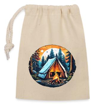 Forêt / Rivière / Sauvage / Vie / Rivière / Arbres - Sac cadeau en coton avec cordon (14 x 20 cm) - nature - Devant