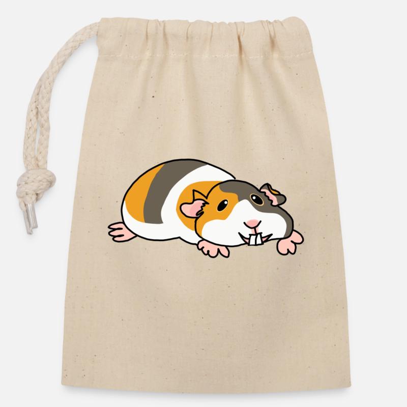 Guinea pig - Closable cotton gift bag (14x20cm) - nature