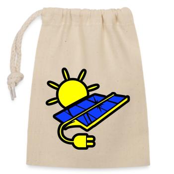 Énergie solaire du système photovoltaïque - Sac cadeau en coton avec cordon (14 x 20 cm) - nature - Devant