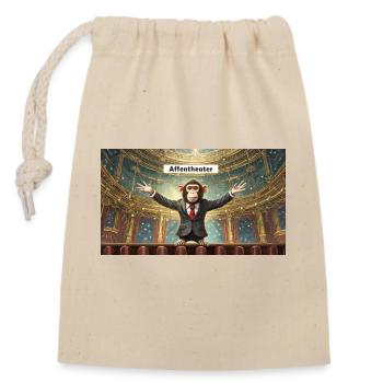 Pun ambiguous expression – Affentheater (farce) - Closable cotton gift bag (14x20cm) - nature - Front