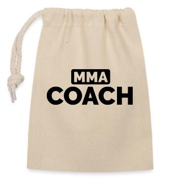 MMA coach martial arts sport gym training logo - Closable cotton gift bag (14x20cm) - nature - Front