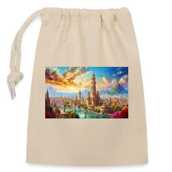 beautiful mythical places – The Tower of Babel - Closable cotton gift bag (14x20cm) - nature - Front
