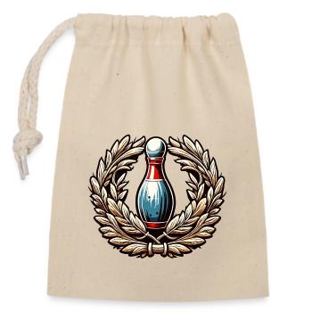 Bowling / Skittles / Bowling Alley / Pin / Strike - Closable cotton gift bag (14x20cm) - nature - Front